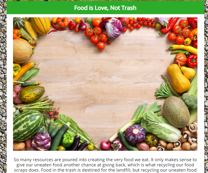 Fruit and vegetables in the shape of a heart