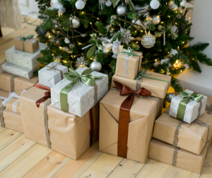 Holidays gifts under a tree