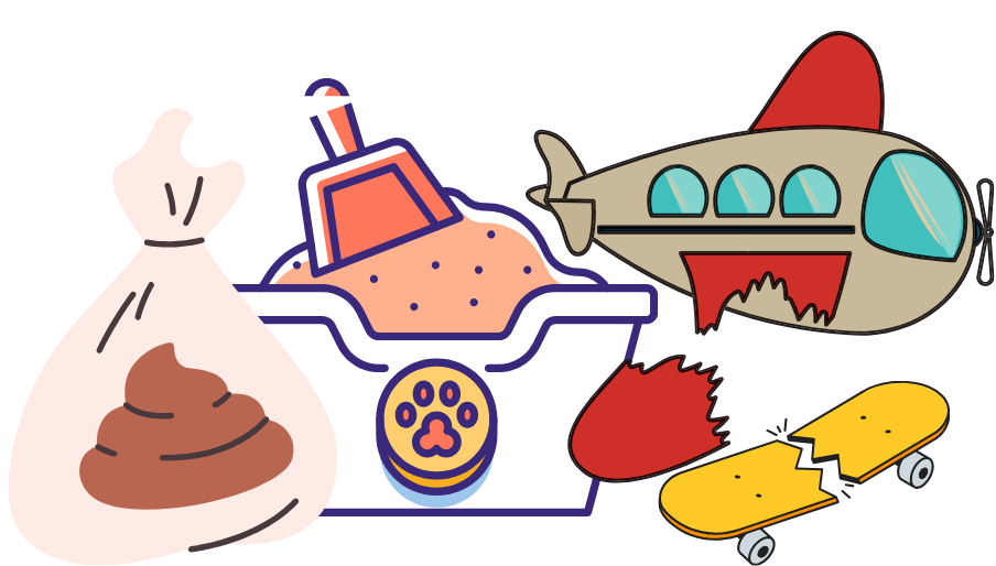 Pet and household waste that goes in the garbage