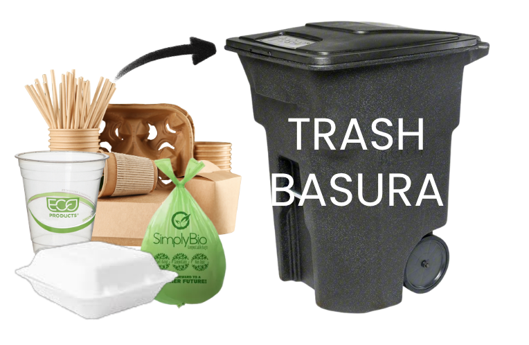 Compostable go in trash