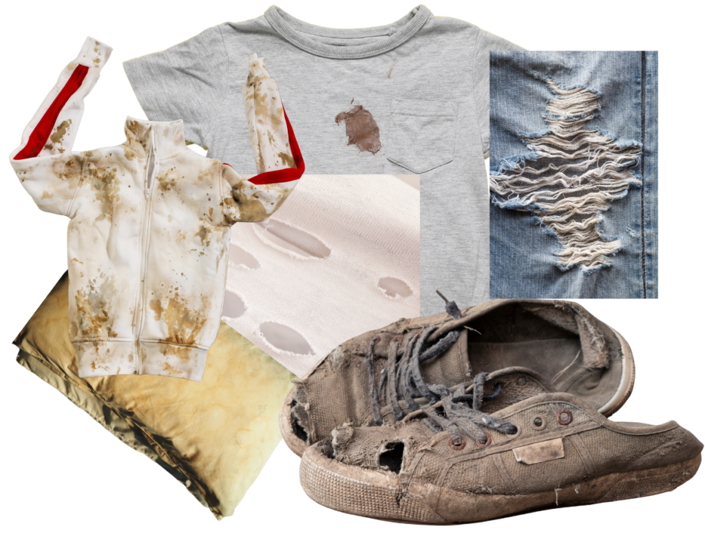 Non-donatable textiles that go to the garbage