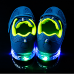 Light up shoes with hidden batteries